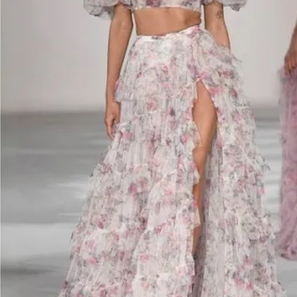 Floral Ruffle Two-Piece Set Sherri Hill 55547